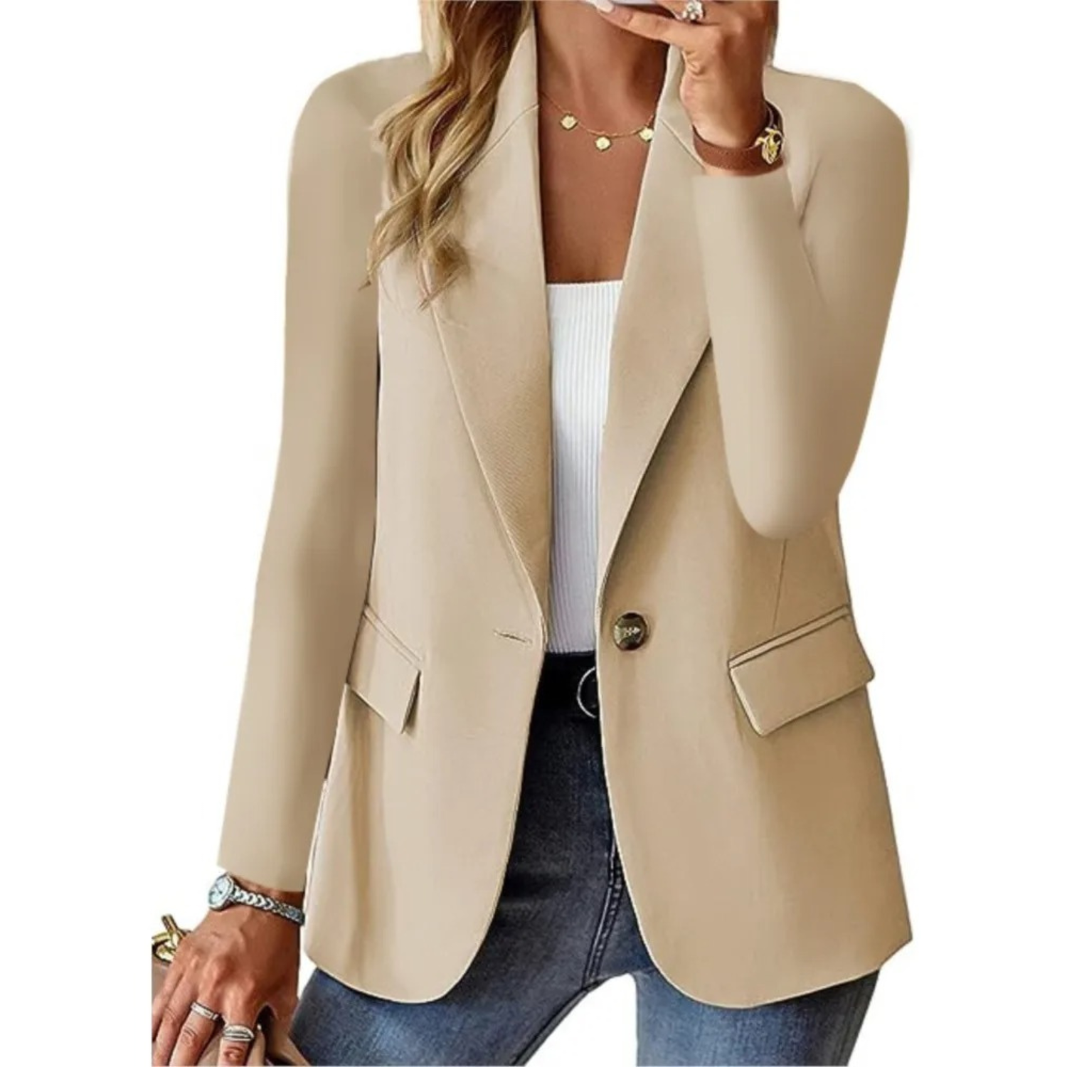 Blazer für Damen mit Knöpfen und praktischen Taschen