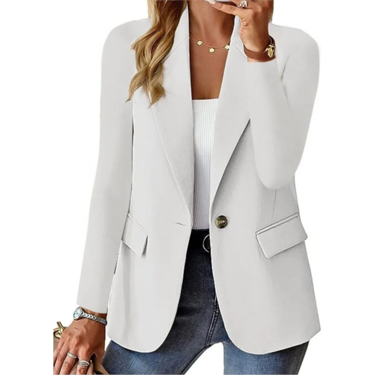 Blazer für Damen mit Knöpfen und praktischen Taschen