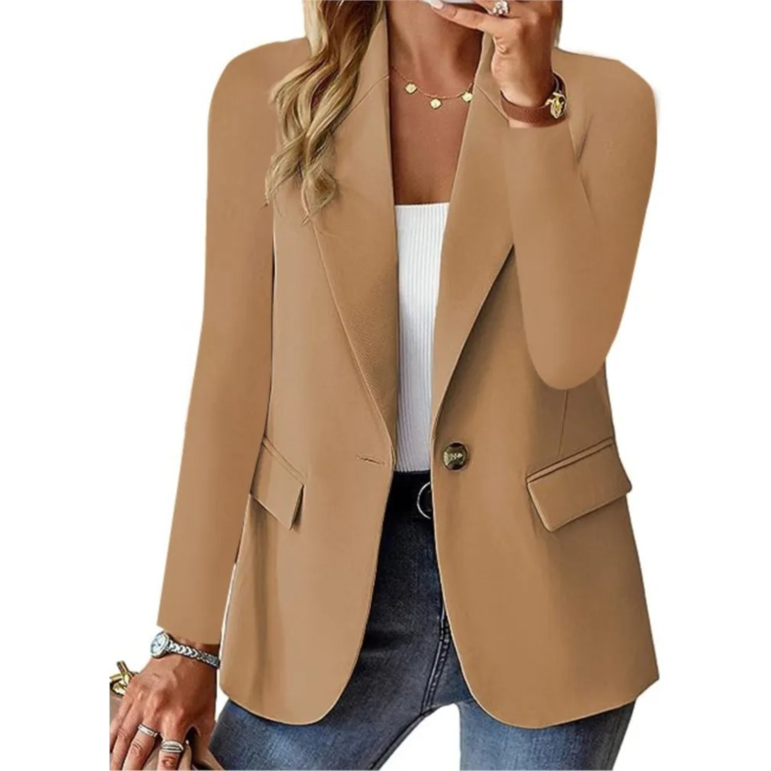 Blazer für Damen mit Knöpfen und praktischen Taschen
