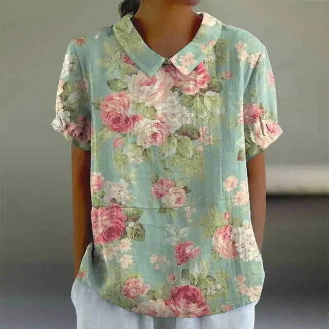 Bluse aus Baumwolle mit floralem Design